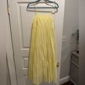 Zara Pale Yellow Dress with Spaghetti Straps